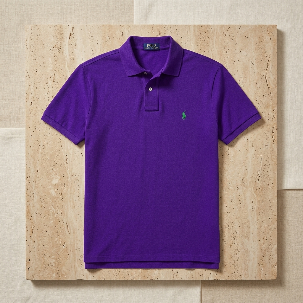 Front view of a Chalet Purple Ralph Lauren polo shirt
