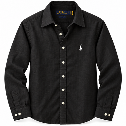 Men’s 100% French Linen Shirt - Classic Black