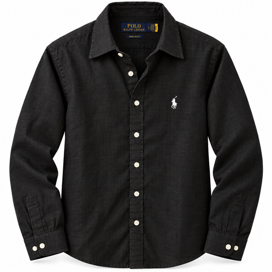 Men’s 100% French Linen Shirt - Classic Black