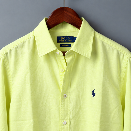 Men’s Remi/Linen Blended Cotton Shirt - Classic Yellow