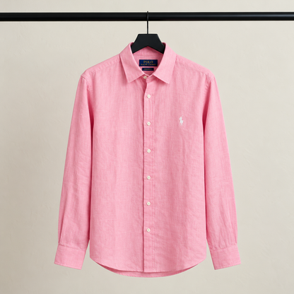 Men’s Remi/Linen Blended Cotton Shirt - Classic Pink
