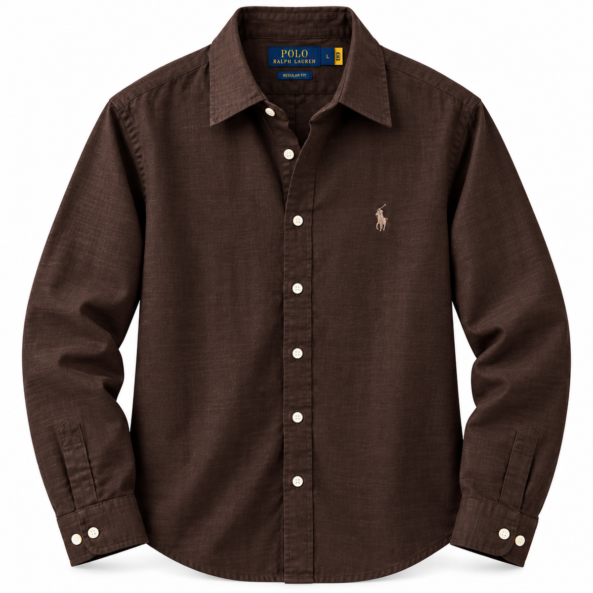 Men’s 100% French Linen Shirt - Classic Brown