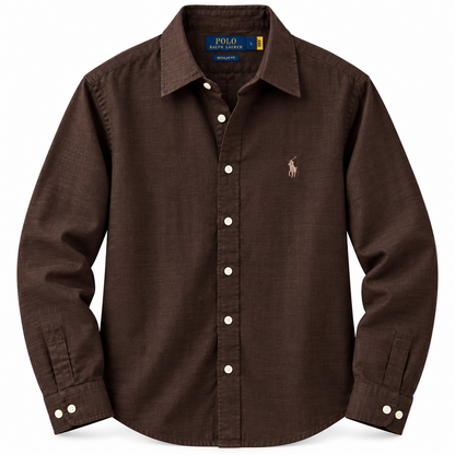 Men’s 100% French Linen Shirt - Classic Brown