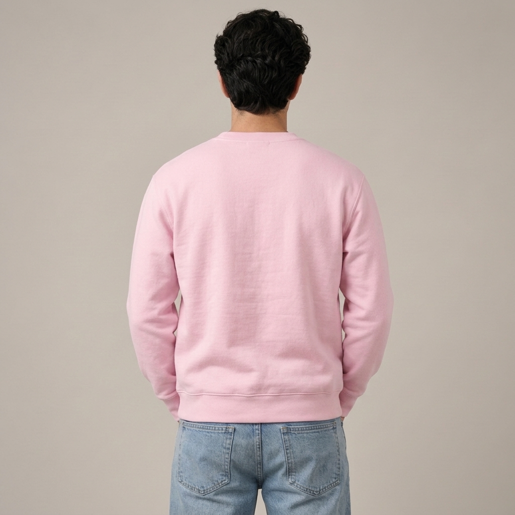 Men’s New York USA Embroidered Cotton Fleece Sweatshirt - Pink