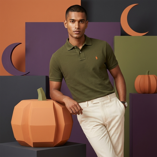 Front view of a Canopy Olive Ralph Lauren polo shirt