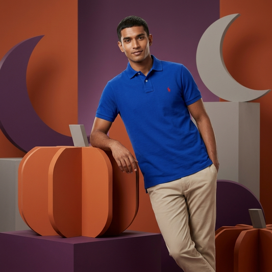 Model wearing a Royal Heritage Ralph Lauren polo shirt
