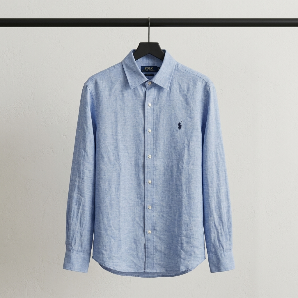 Men’s Remi/Linen Blended Cotton Shirt - Classic Sky Blue