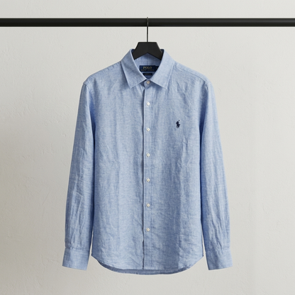 Men’s Remi/Linen Blended Cotton Shirt - Classic Sky Blue