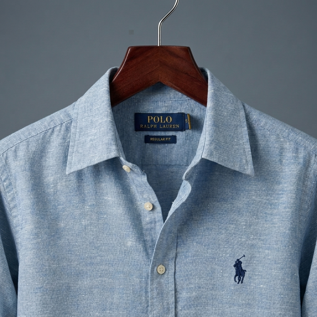 Men’s Remi/Linen Blended Cotton Shirt - Classic Sky Blue