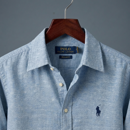 Men’s Remi/Linen Blended Cotton Shirt - Classic Sky Blue