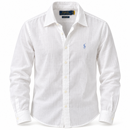Men’s Remi/Linen Blended Cotton Shirt - Classic White