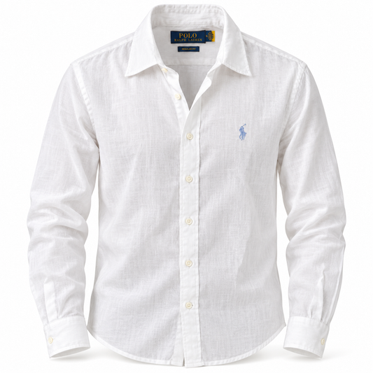 Men’s Remi/Linen Blended Cotton Shirt - Classic White