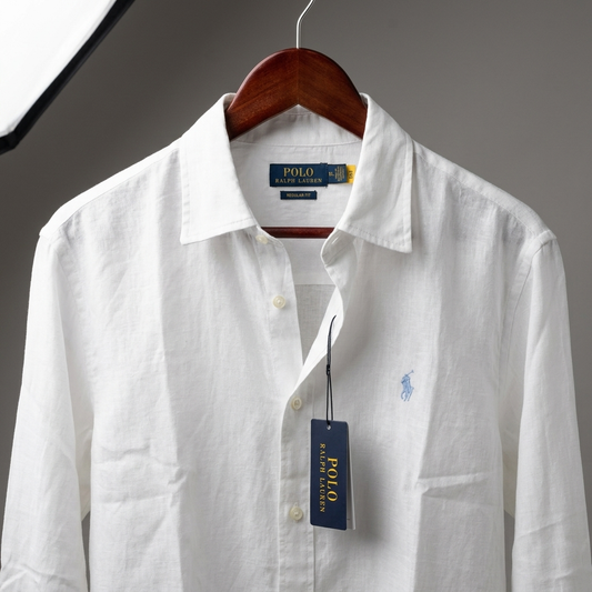 Men’s Remi/Linen Blended Cotton Shirt - Classic White