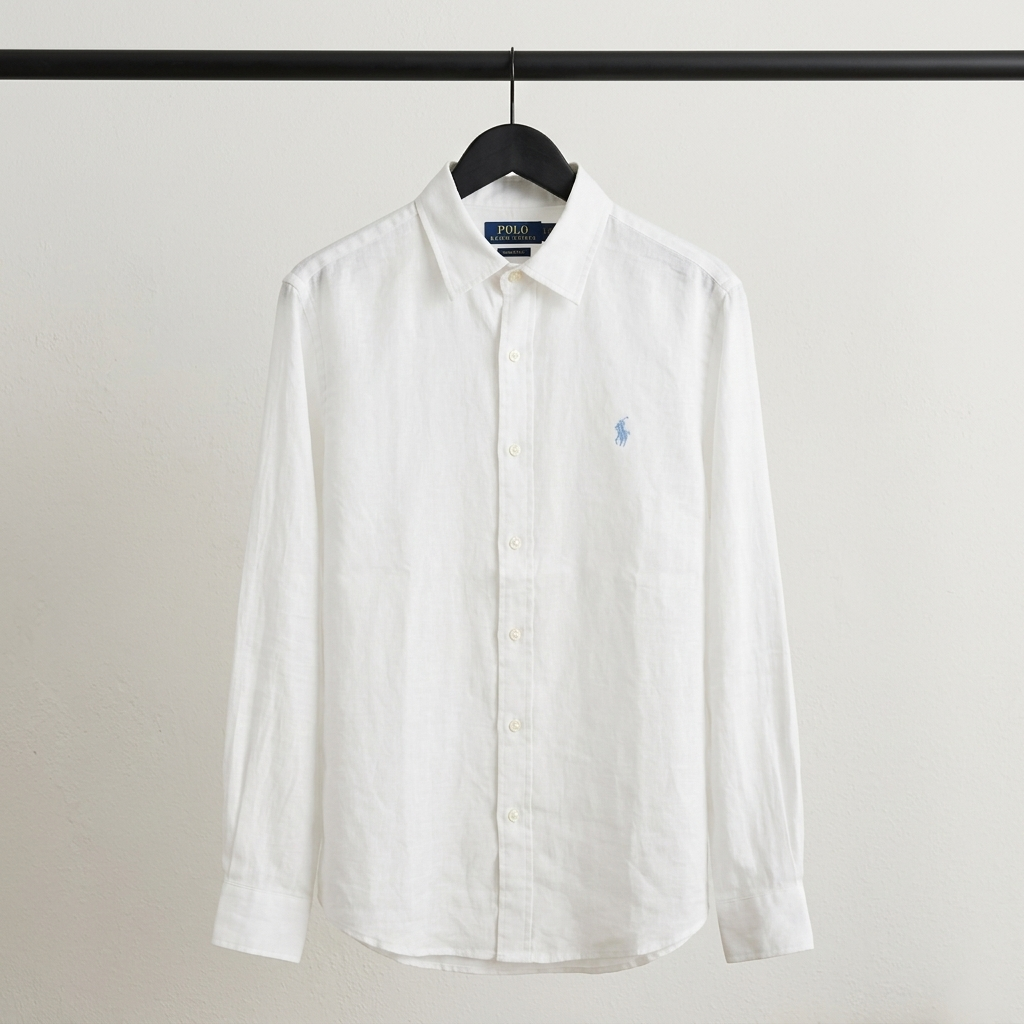 Men’s Remi/Linen Blended Cotton Shirt - Classic White
