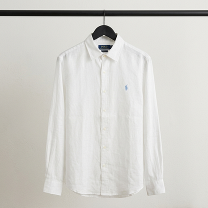 Men’s Remi/Linen Blended Cotton Shirt - Classic White