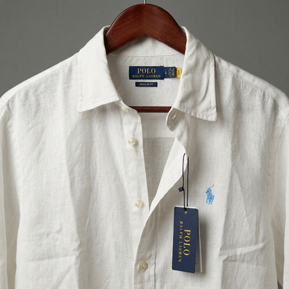 Men’s Remi/Linen Blended Cotton Shirt - Classic White